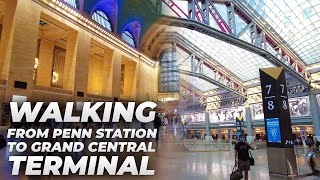 Walking NYC  Penn Station to Times Square amp Grand Central Terminal July 2021 [upl. by Aikim]