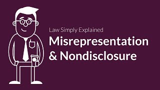 Misrepresentation and Nondisclosure  Contracts  Defenses amp Excuses [upl. by Tailor166]