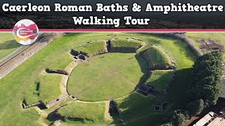 CAERLEON ROMAN BATHS amp AMPHITHEATRE WALES  Walking Tour  Pinned on Places [upl. by Lait81]