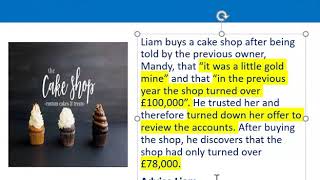 How to apply misrepresentation Liam cupcake scenario [upl. by Lucky]