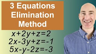 Solving Systems of 3 Equations Elimination [upl. by Netsua]