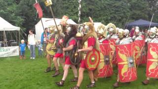 Roman Reenactment at the Amphitheatre in Caerleon Marching In [upl. by Schulz]