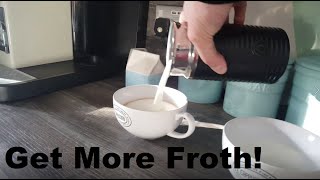 How to Get More Froth from Your Nespresso Coffee Aeroccino  Nespresso tips and help [upl. by Ahsekad]